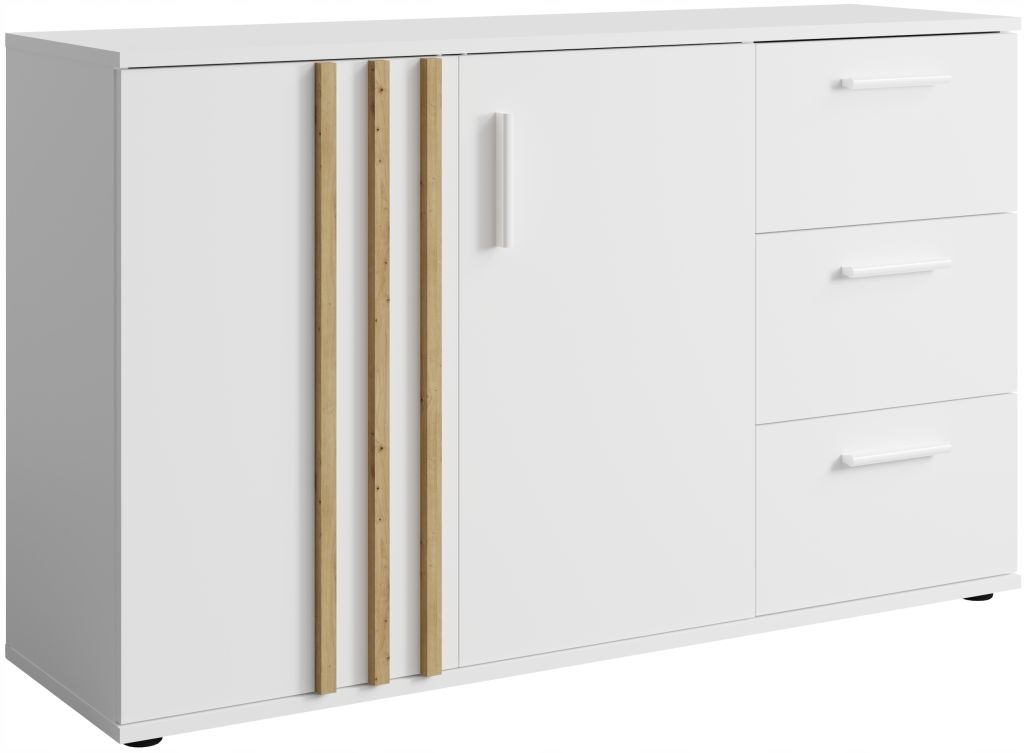 Komoda TOLL 2D 3SZ kolor biały z lamelami