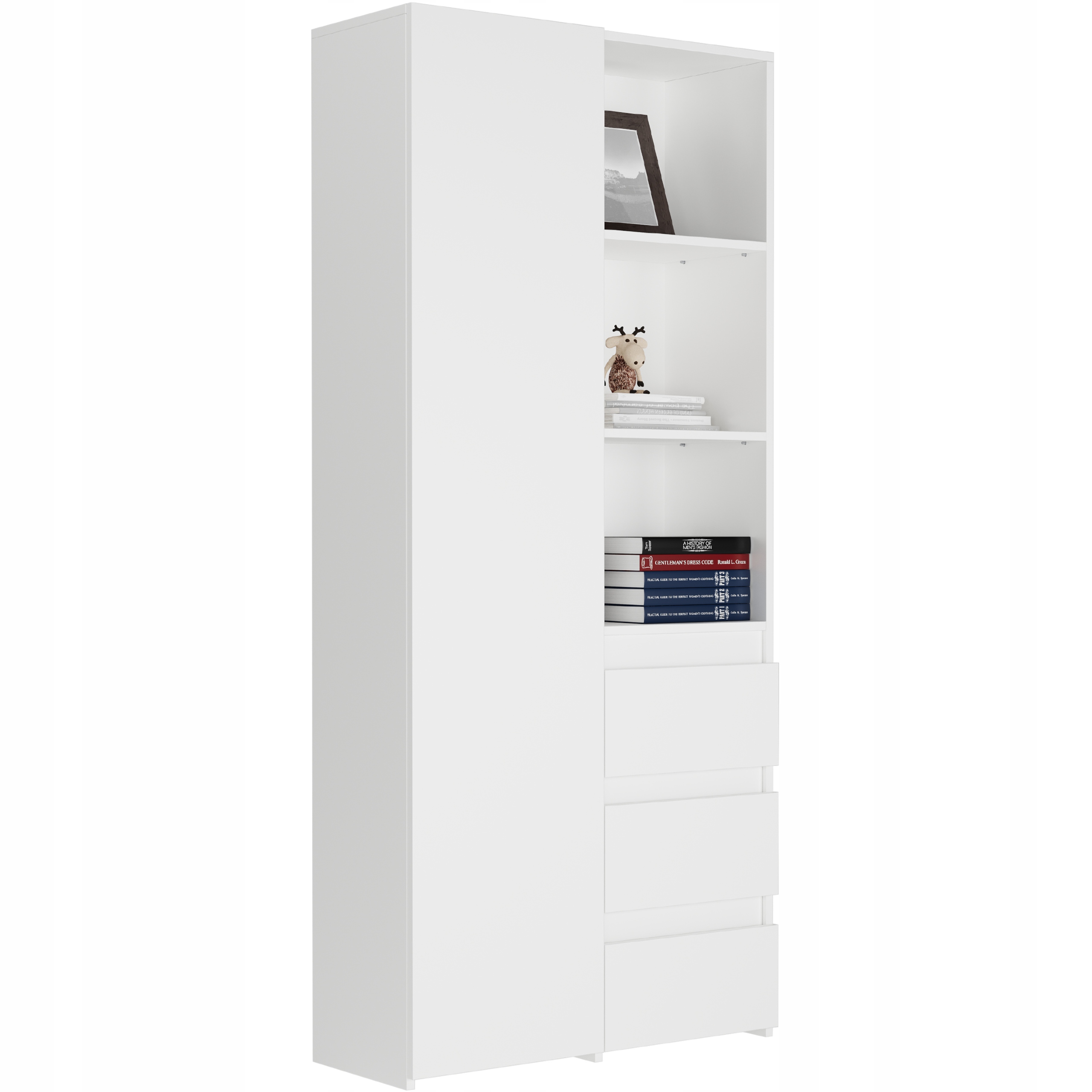 REGAŁ KSIĄŻKI BIUROWY 3 SZUFLADY B-80-S3 BIAŁY