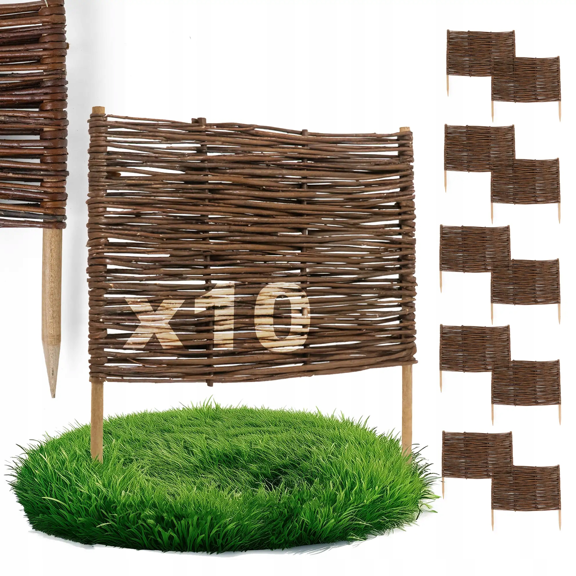 Zahradní Palisáda 60 cm x 40 cm 10 Kusů Proutěný Plot Obrubník Výrobce