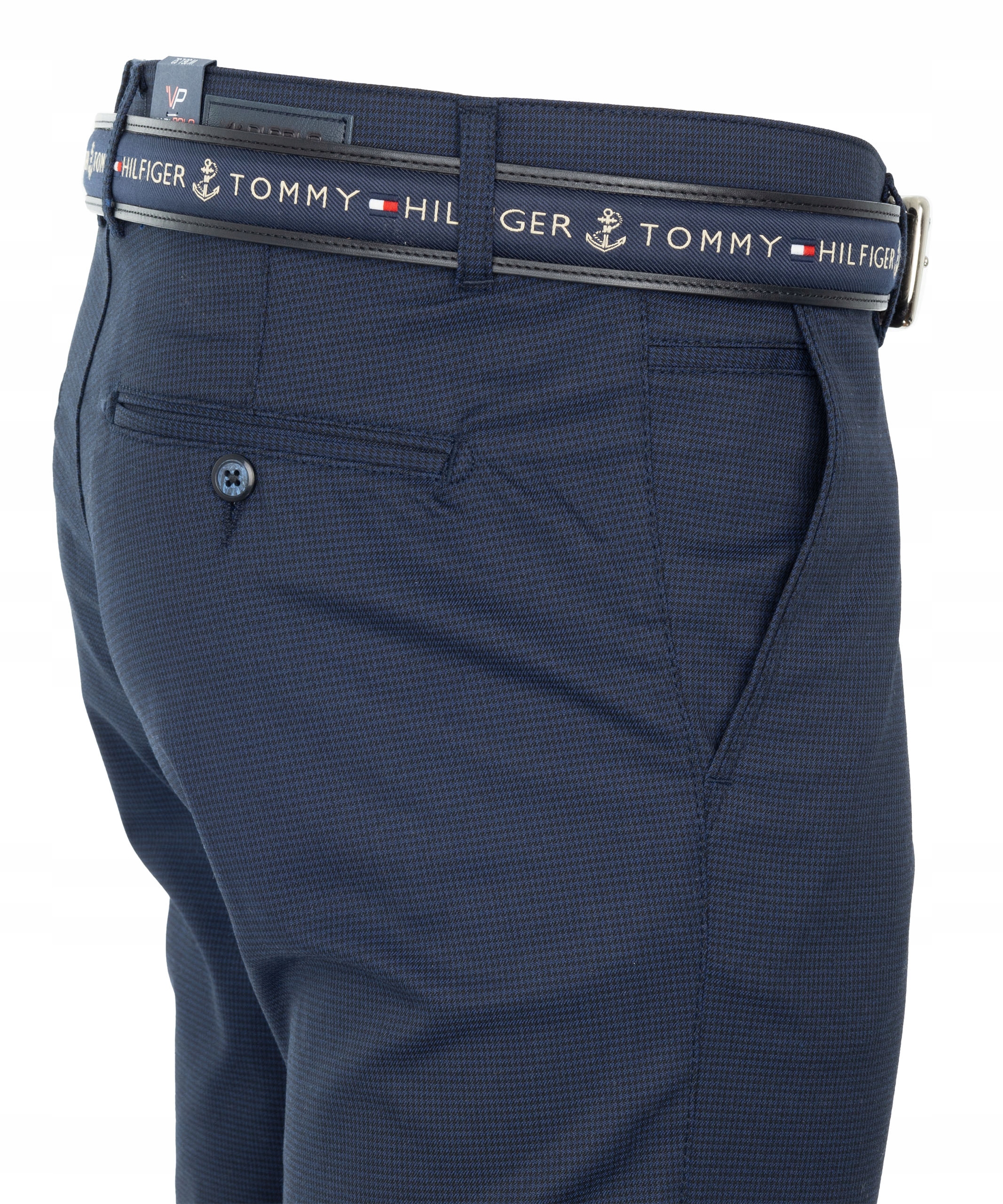 Elegantní Modré Kostkované Látkové Kalhoty Viadi Polo W32