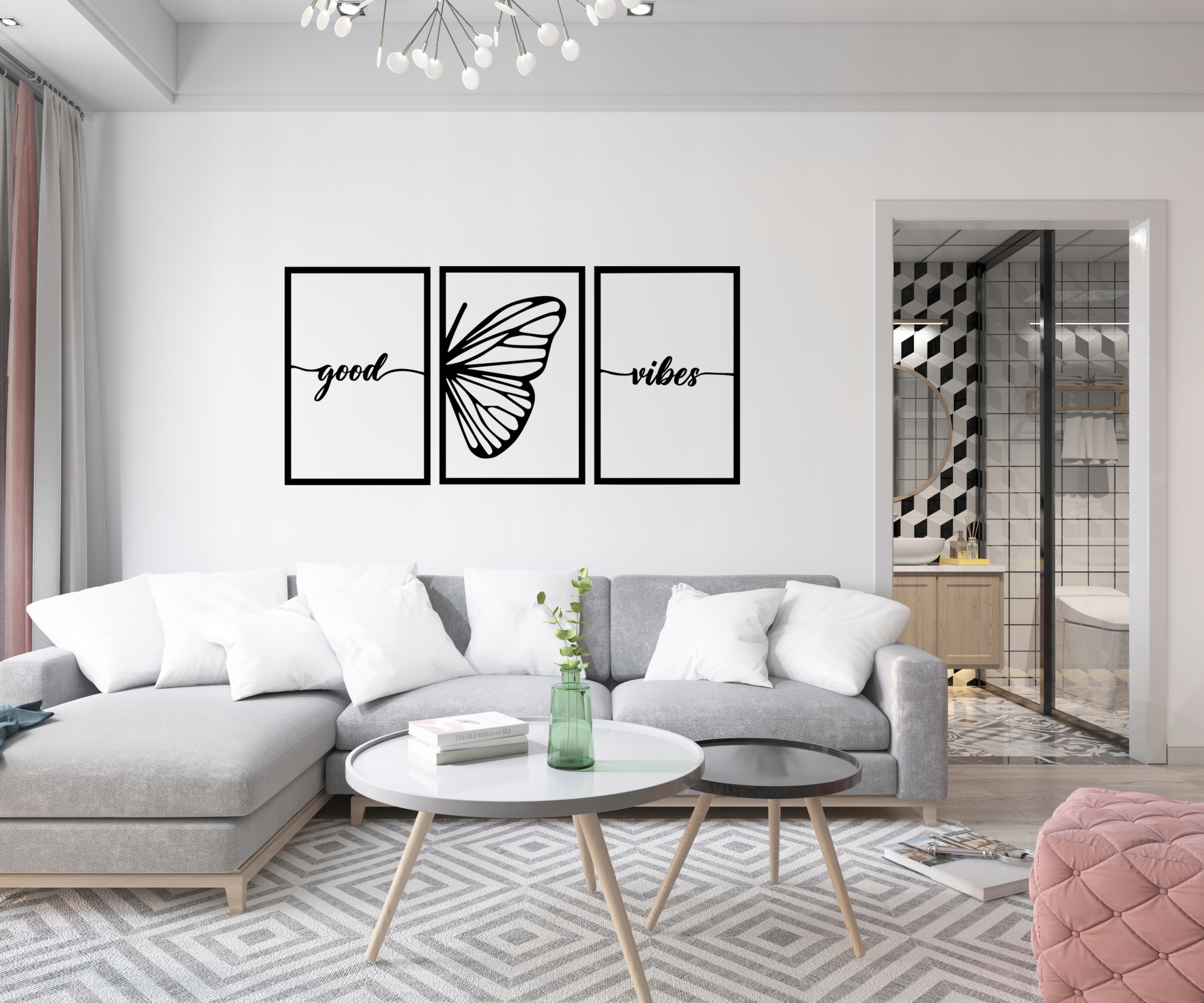 Naklejka na ścianę MOTYL good vibes A20 97x48 Szerokość produktu 48 cm