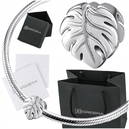 

Charms zawieszka Liść Listek koralik Srebro 925