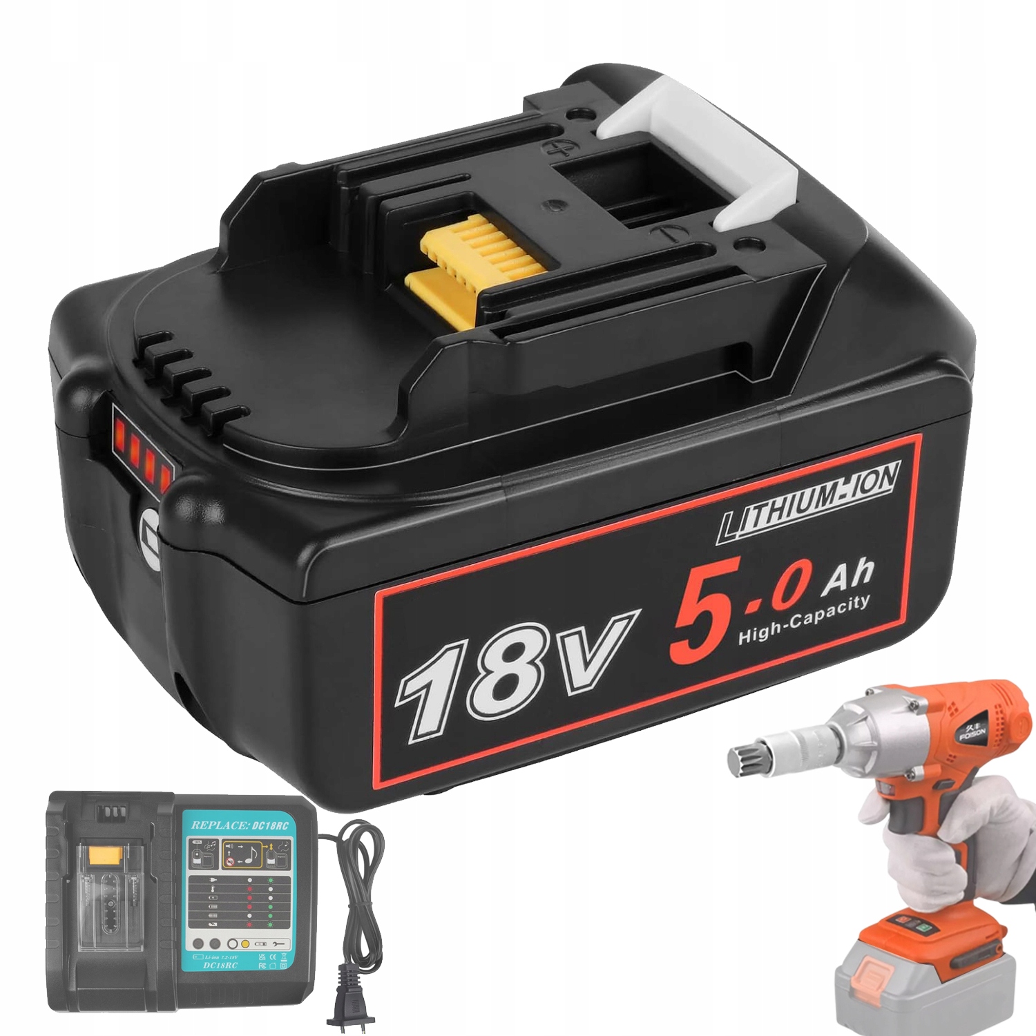 18V 5AH Akumulator Do 18V BL1850/BL1860 Wymień Baterię