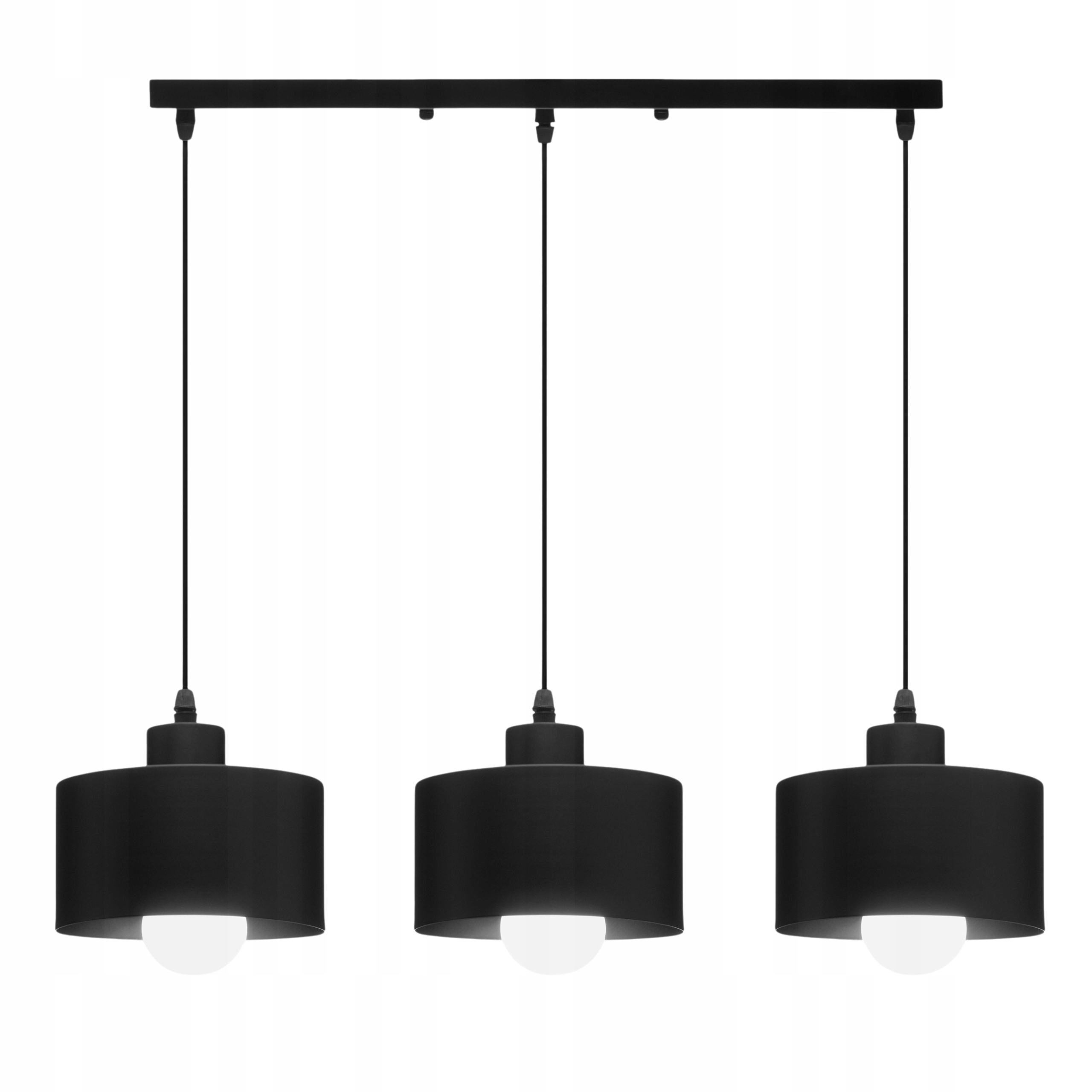 Závěsné Stropní Svítidlo Trojitá Moderní Minimalistická Černá 100 cm E27