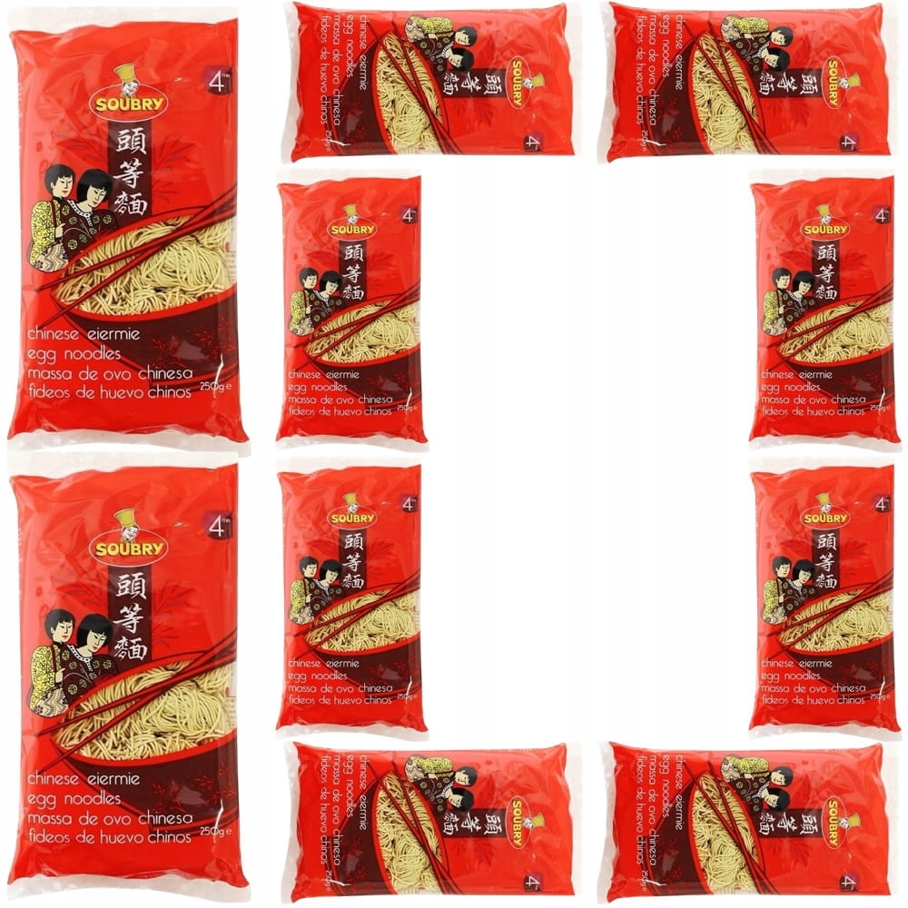 Levně 10 x Asijské Těstoviny Mie Instant 4 Minuty s Vejcem do woku a Stir 250 g