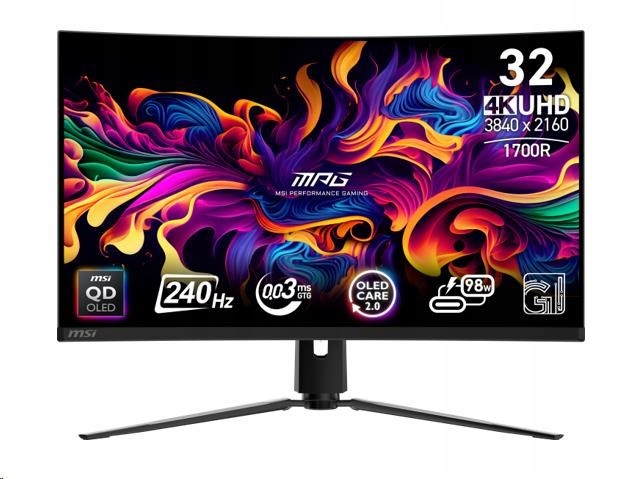Msi Mpg/ 321CURX/ 31, 5"/ Qd-oled/ 4K Uhd/ 240Hz/ 0, 3ms/ Čierna/ 3R Mpg…