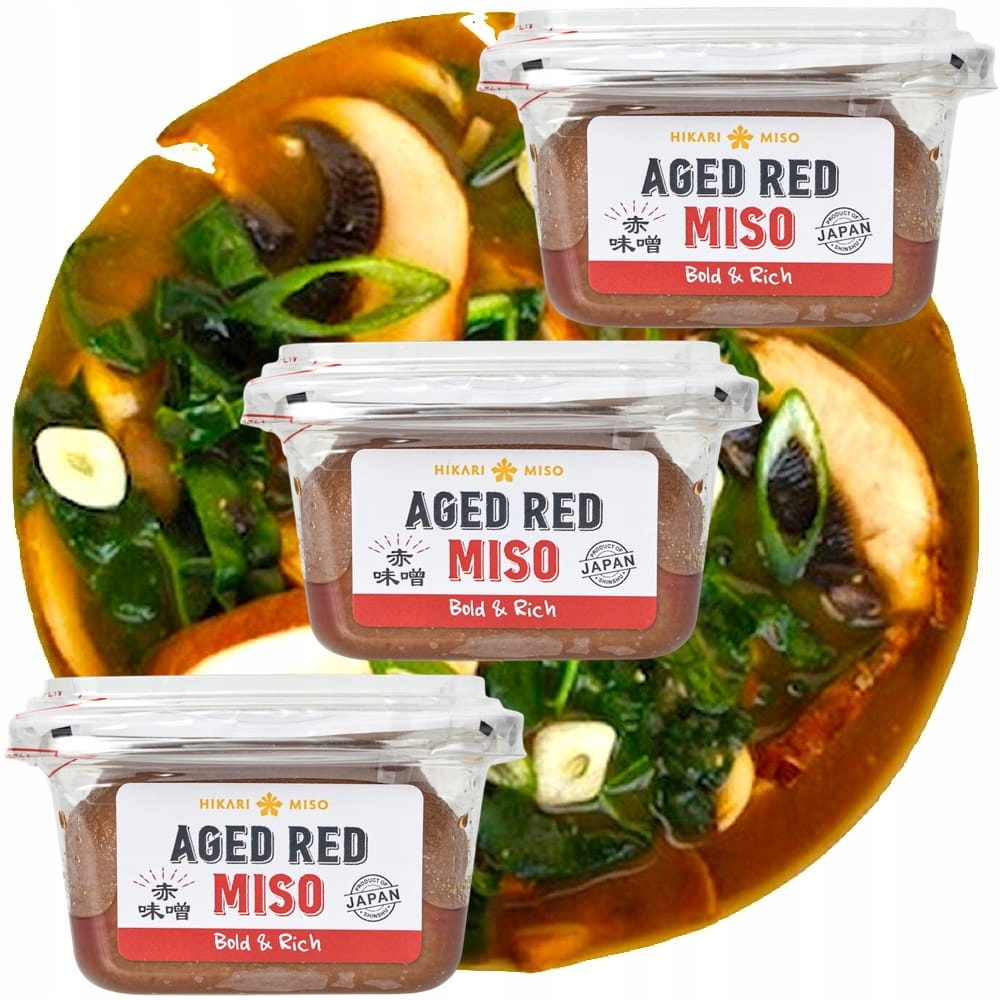 Levně 3x Pasta na japonskou polévku Shiro Miso Tmavě červená 300g Hikari Miso