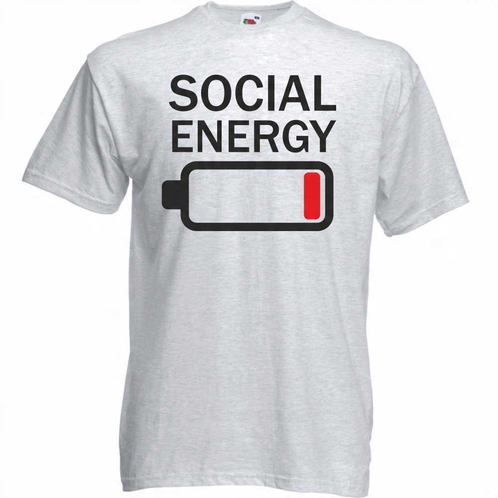 

Koszulka zabawna social energy XL ash szara