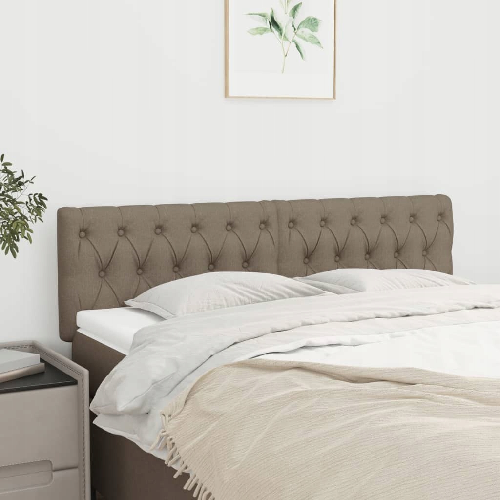 Opěrky hlavy k posteli, 2 ks, taupe, 72x7x78/88 cm, látka