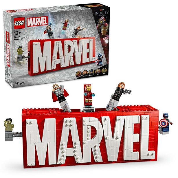 Lego Marvel 76313 Logo Marvel a minifigurky