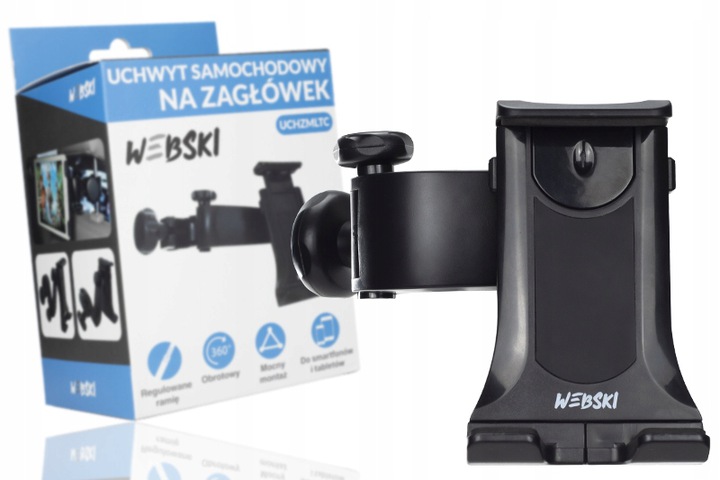 UCHWYT SAMOCHODOWY DO ZAGŁÓWKA NA TELEFON TABLET Producent Webski
