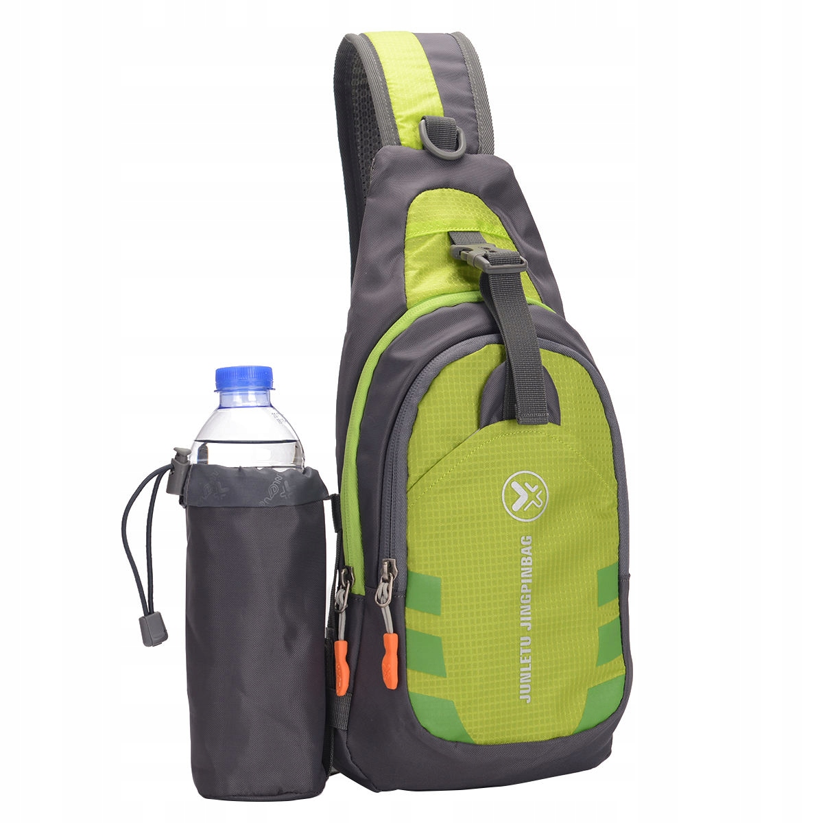 Zielona sportowa torba Crossbody z odpinanym uchwytem na butelkę do użytku na zewnątrz