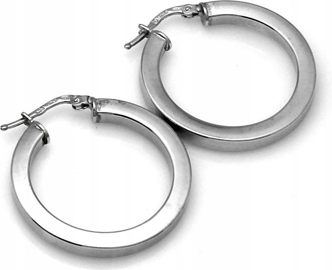 Stříbrné náušnice 925, moderní jemné hladké kruhy 38 mm jako dárek, módní