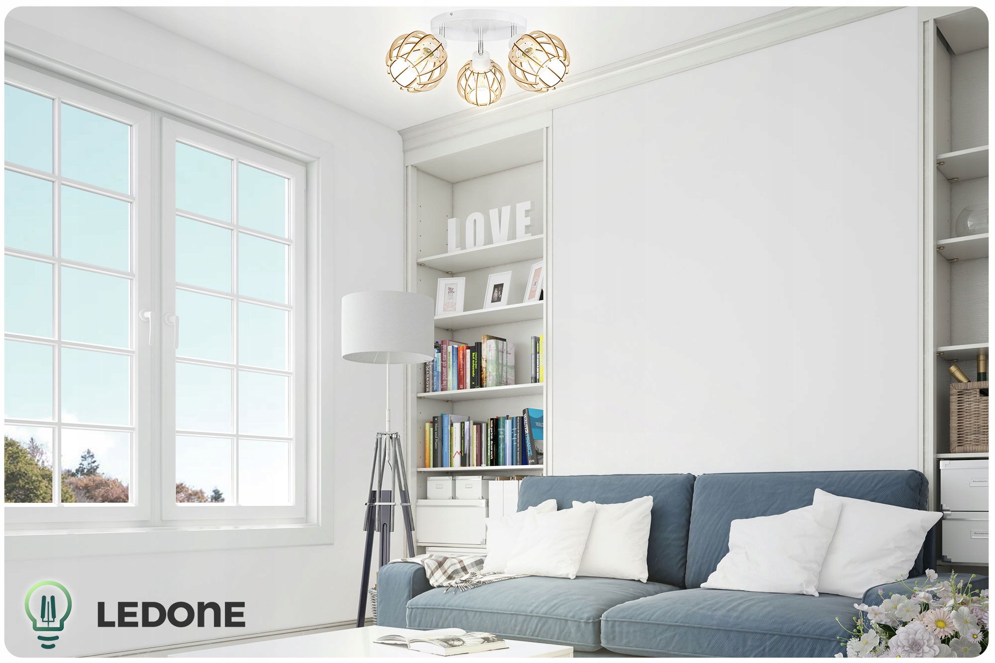 LAMPA WISZĄCA SUFITOWA ŻYRANDOL DREWNIANA REGULOWANA 3 RUCHOME KLOSZE Zasilanie sieciowe