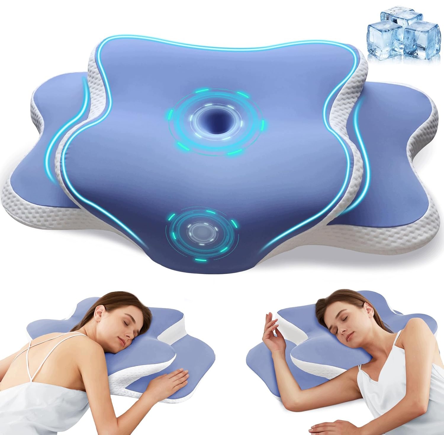 Ergonomiczna poduszka z pianki memory foam dwupoziomowa poduszka ortopedyczna na szyję