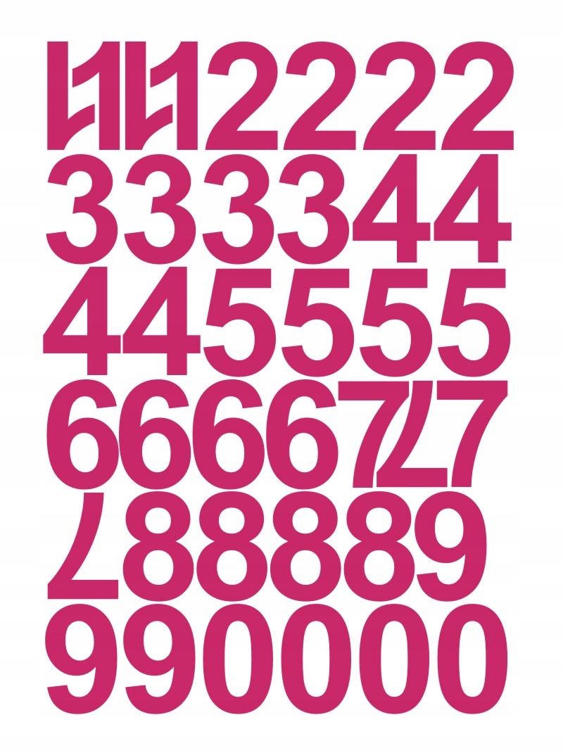 Cyfry samoprzylepne 4cm Naklejki Różowe 40szt.