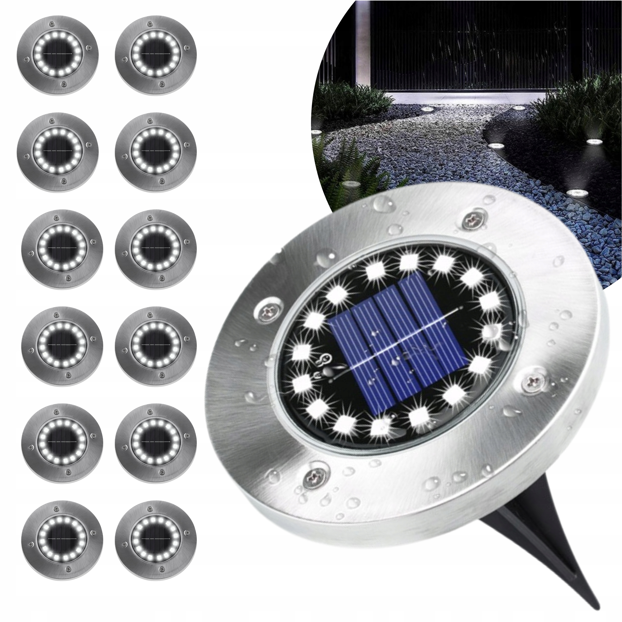 Solární Zahradní Lampa Zapichovací 16 Led Zemní senzor soumraku