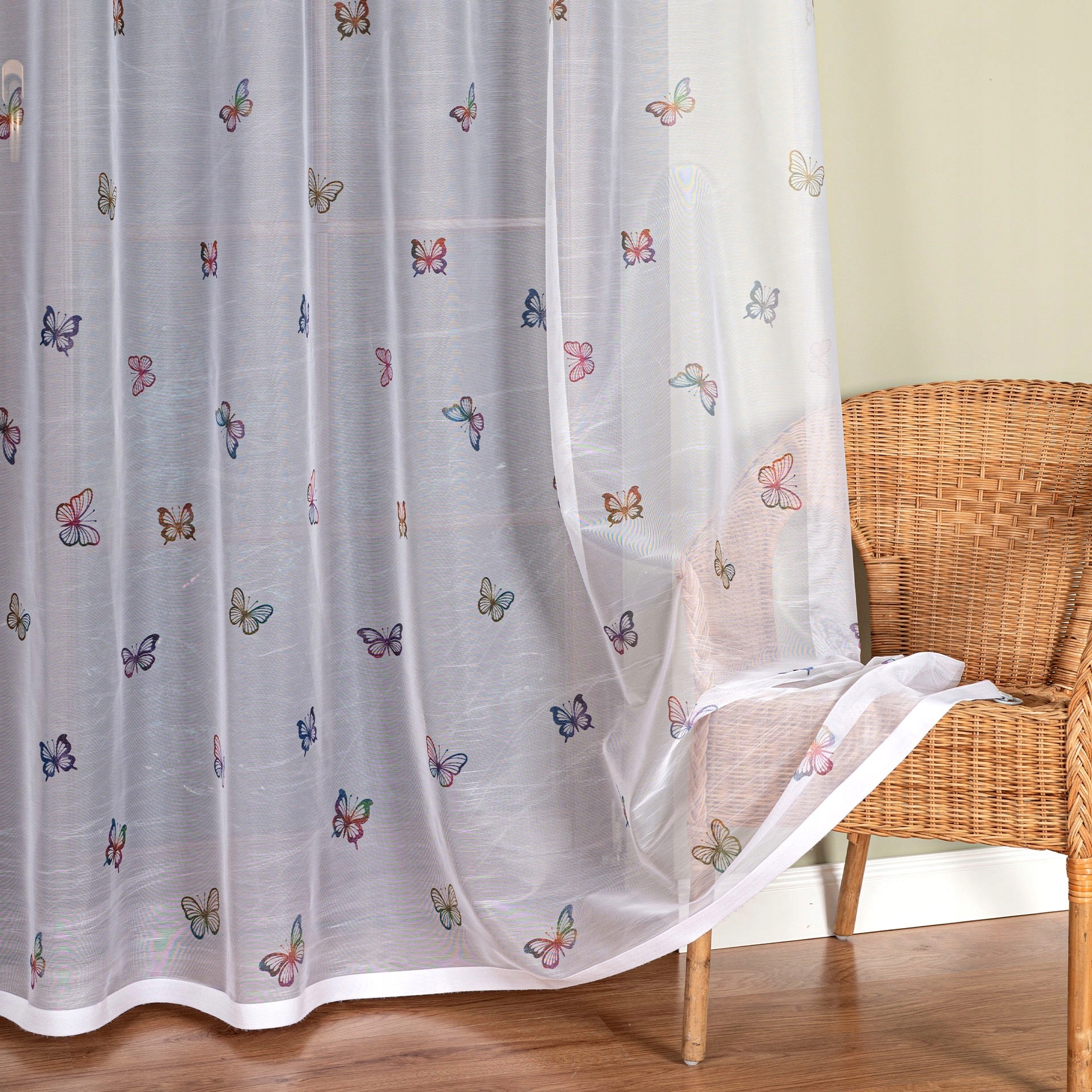 Motýlci hotová záclona, tištěná, vel 500 x 220 cm (s lemováním)