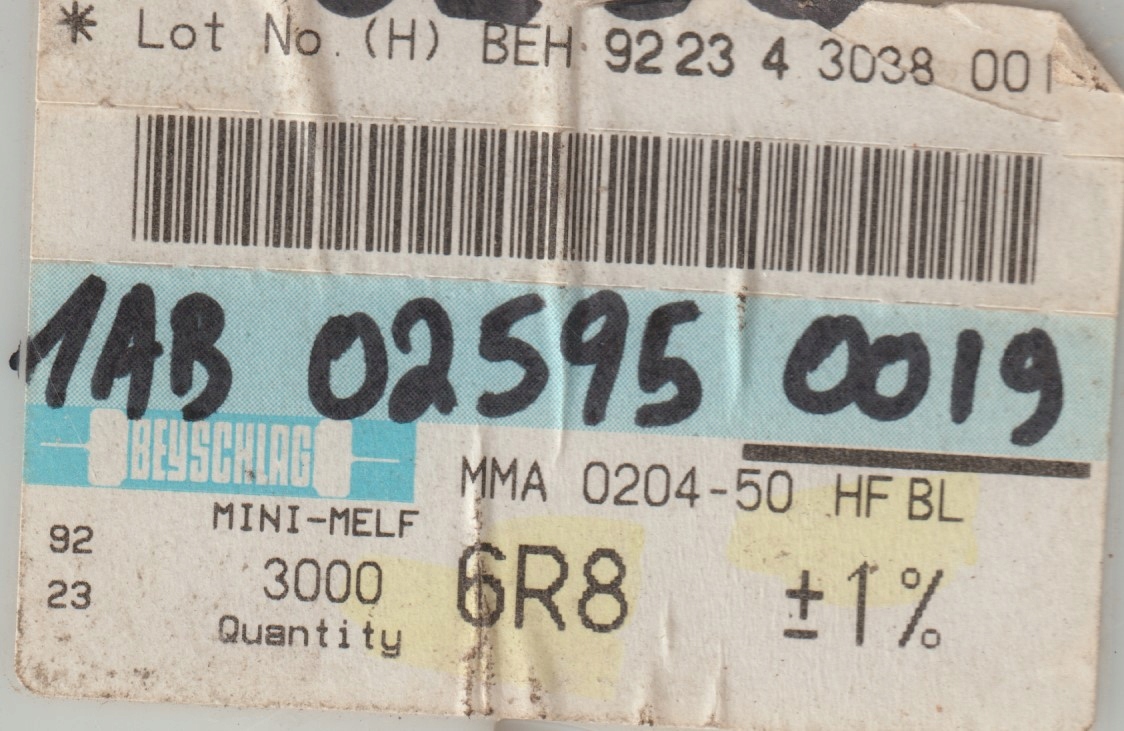 [20szt] 6R8 1% 50ppm rezystor Smd mmelf MMA0204HF Beyschlag high frequency