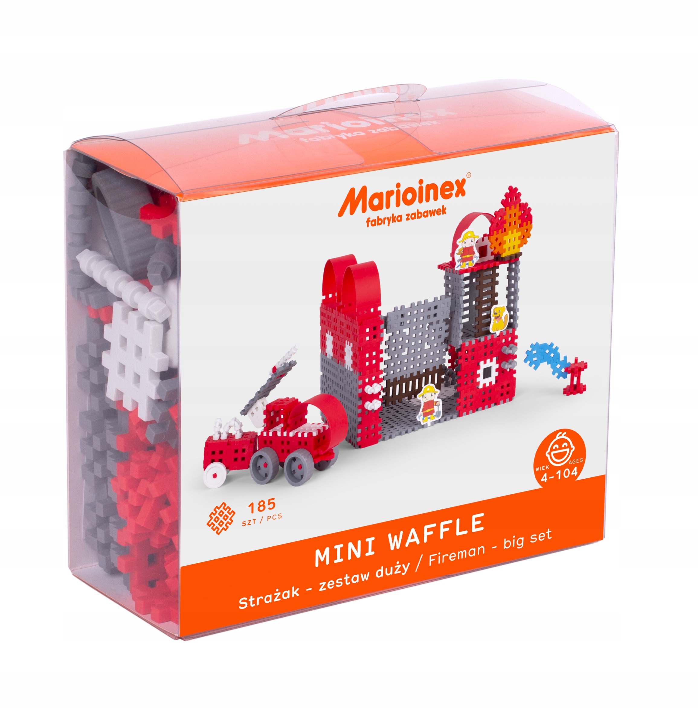 

Klocki Wafle mini - Strażak duży Marioinex 185el
