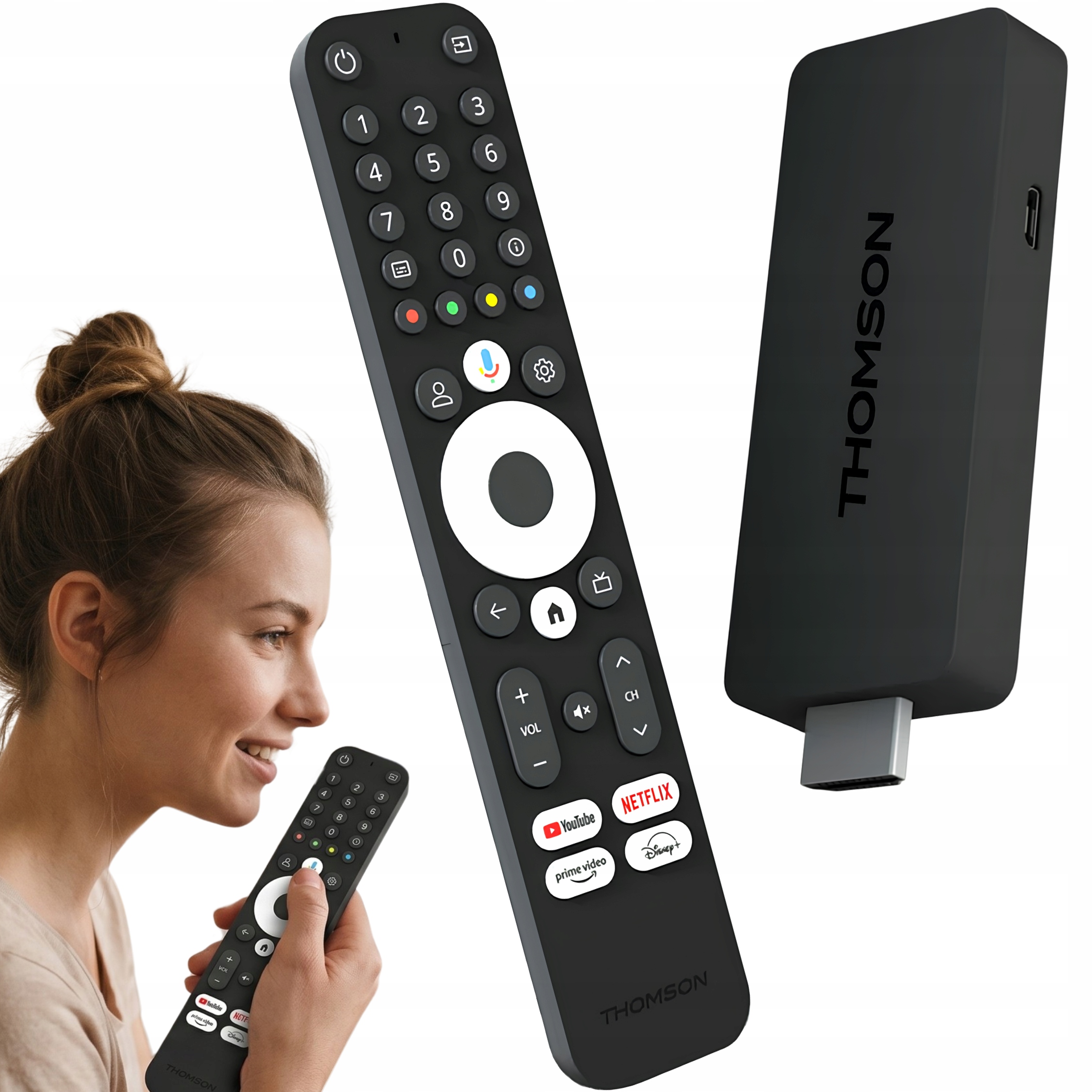 Odtwarzacz Google Tv 4K Streaming Stick Sterowanie głosowe Wersja Polska