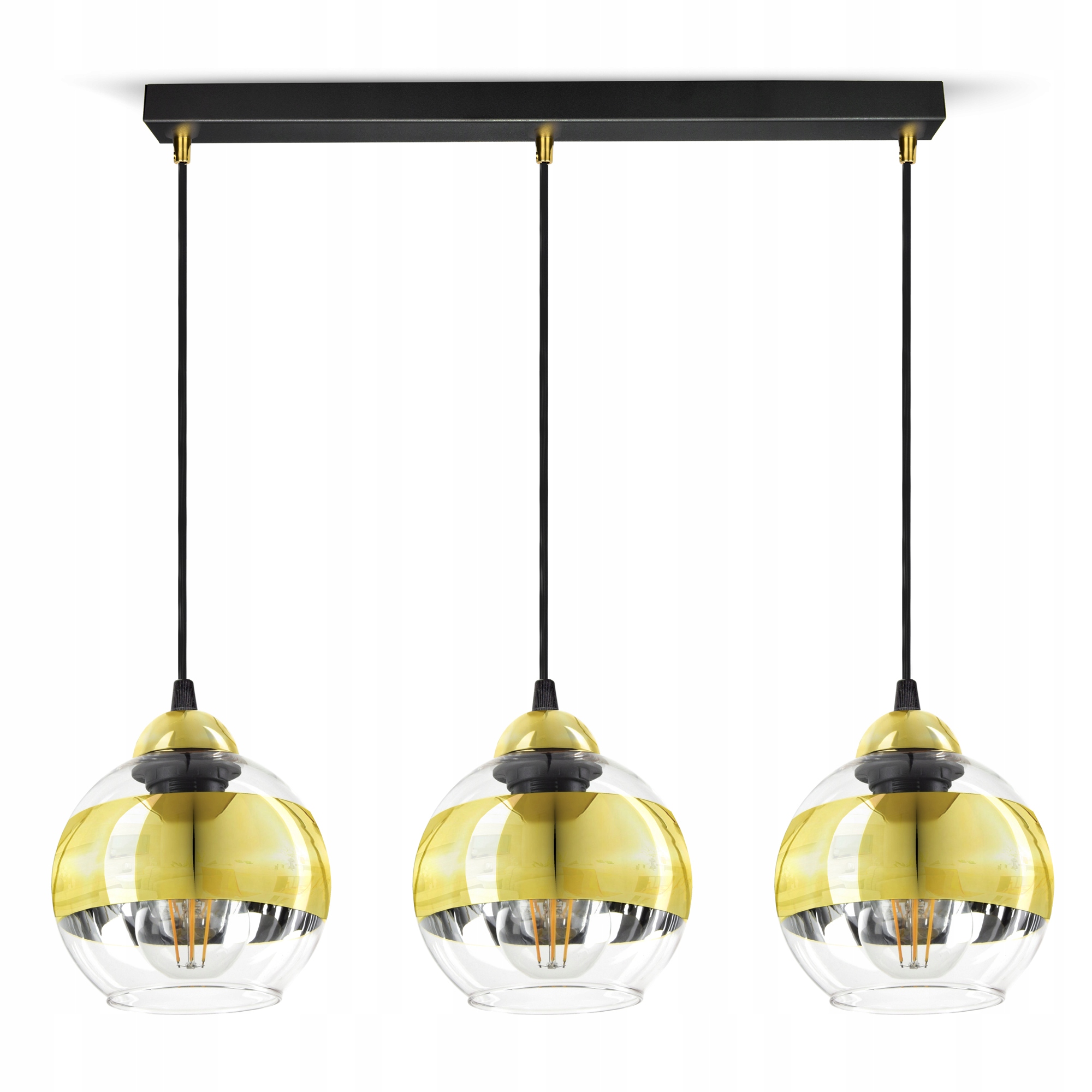 Stropní Svítidlo Černý zlatý lustr Glass BZ3 Led