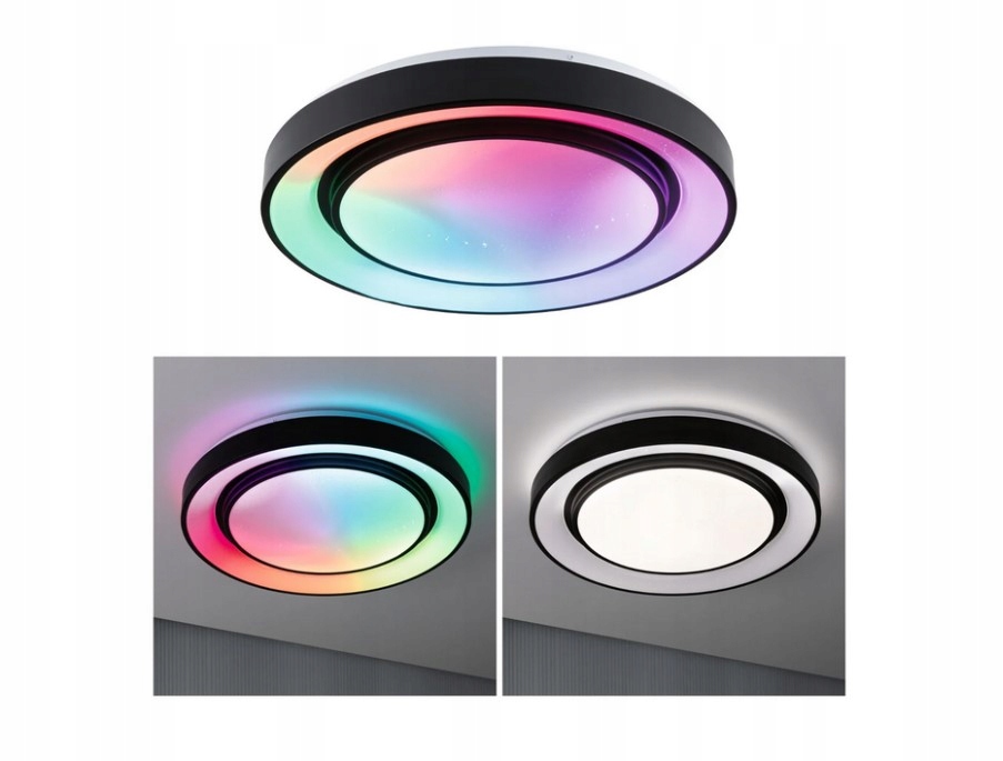 Paulmann Plafon RAINBOW DYNAMIC LED 22W RGBW + pilot - czarny Marka Paulmann