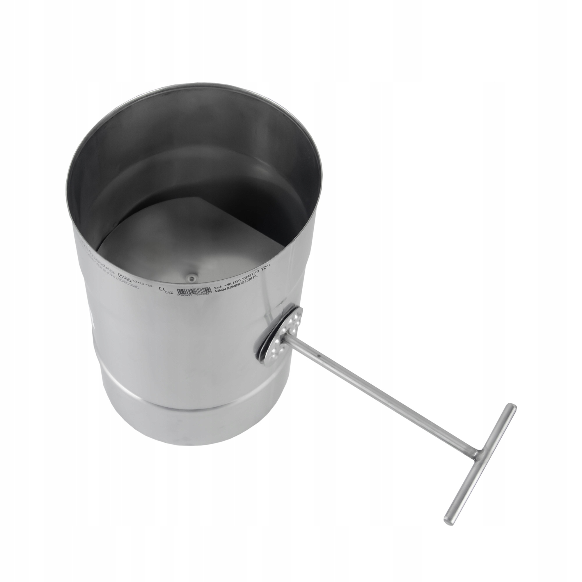 Kzs žáruvzdorná škrticí klapka fi 140 mm gr 1,0 mm komín zasouvá sklo kamna