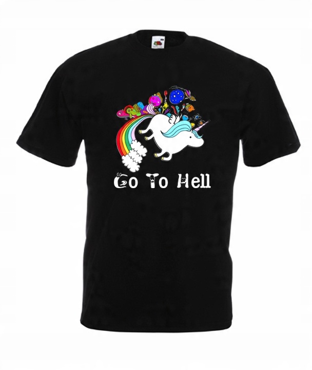

L Koszulka Męska Rzygam Tęczą Unicorn Hell Wzór