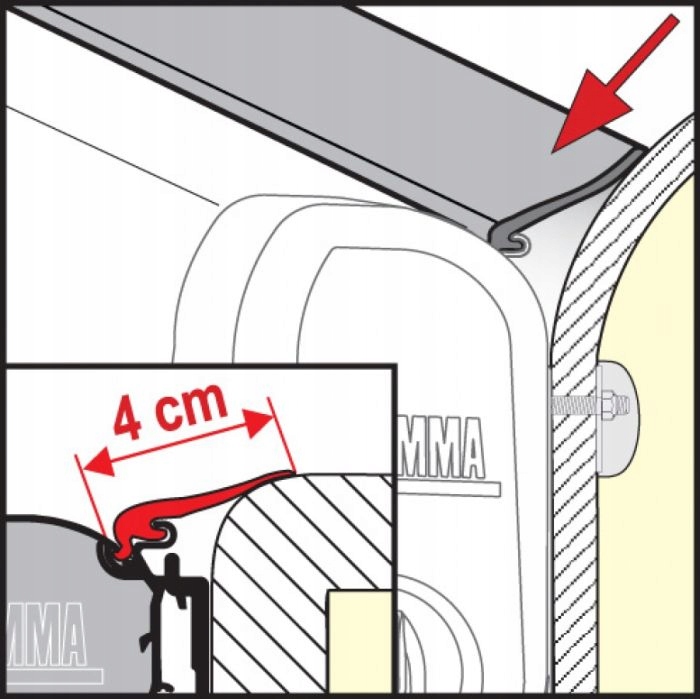 Uszczelka do markizy kampera Rain Guard M - Fiamma