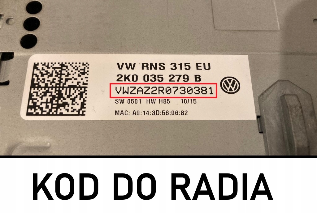 Kod do radia VW zdalne rozkodowanie 4-cyfrowy