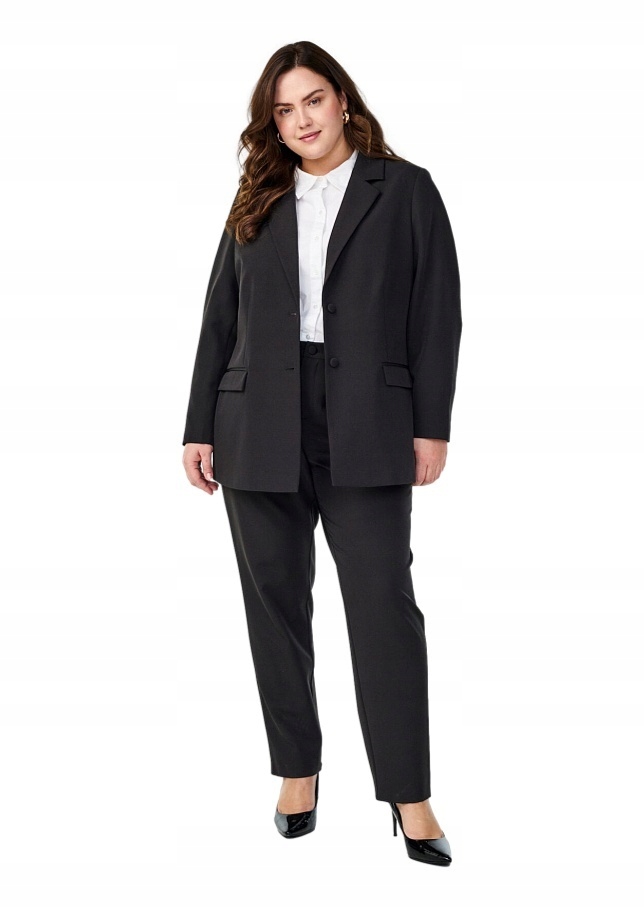 Plus Size Zizzi Elegantní Černá Sako Barva 377B 52