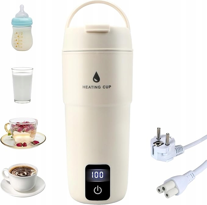 Obeisn Czajnik elektryczny podróżny 380 ml stal 220 V 300 W Kubek termiczny