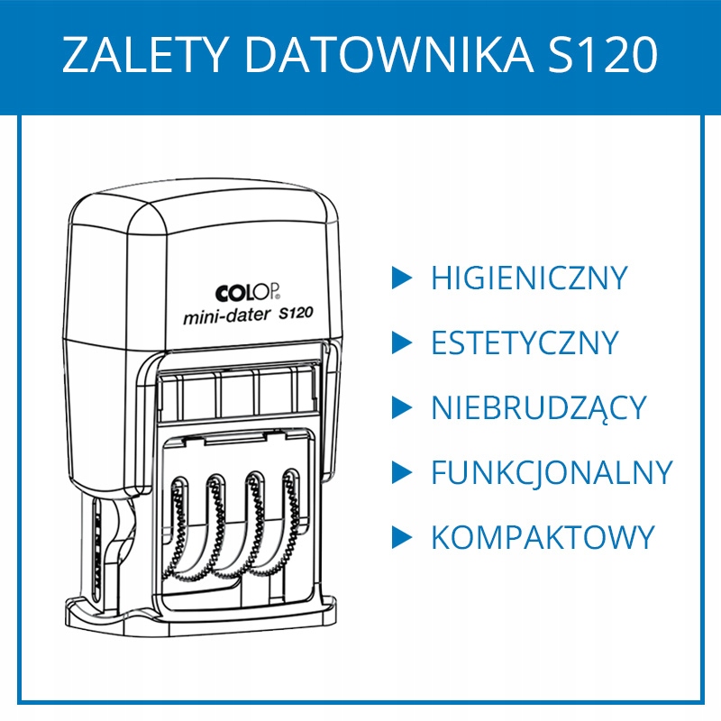DATOWNIK COLOP MINI S120 NIEBRUDZĄCY FORMAT CYFROWY ODBICIE ZIELONE Marka Colop
