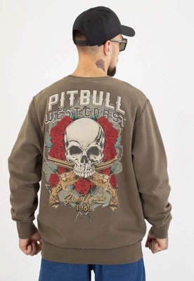 Mikina Pit Bull Bez Kapuce Santa Muerte major olivová