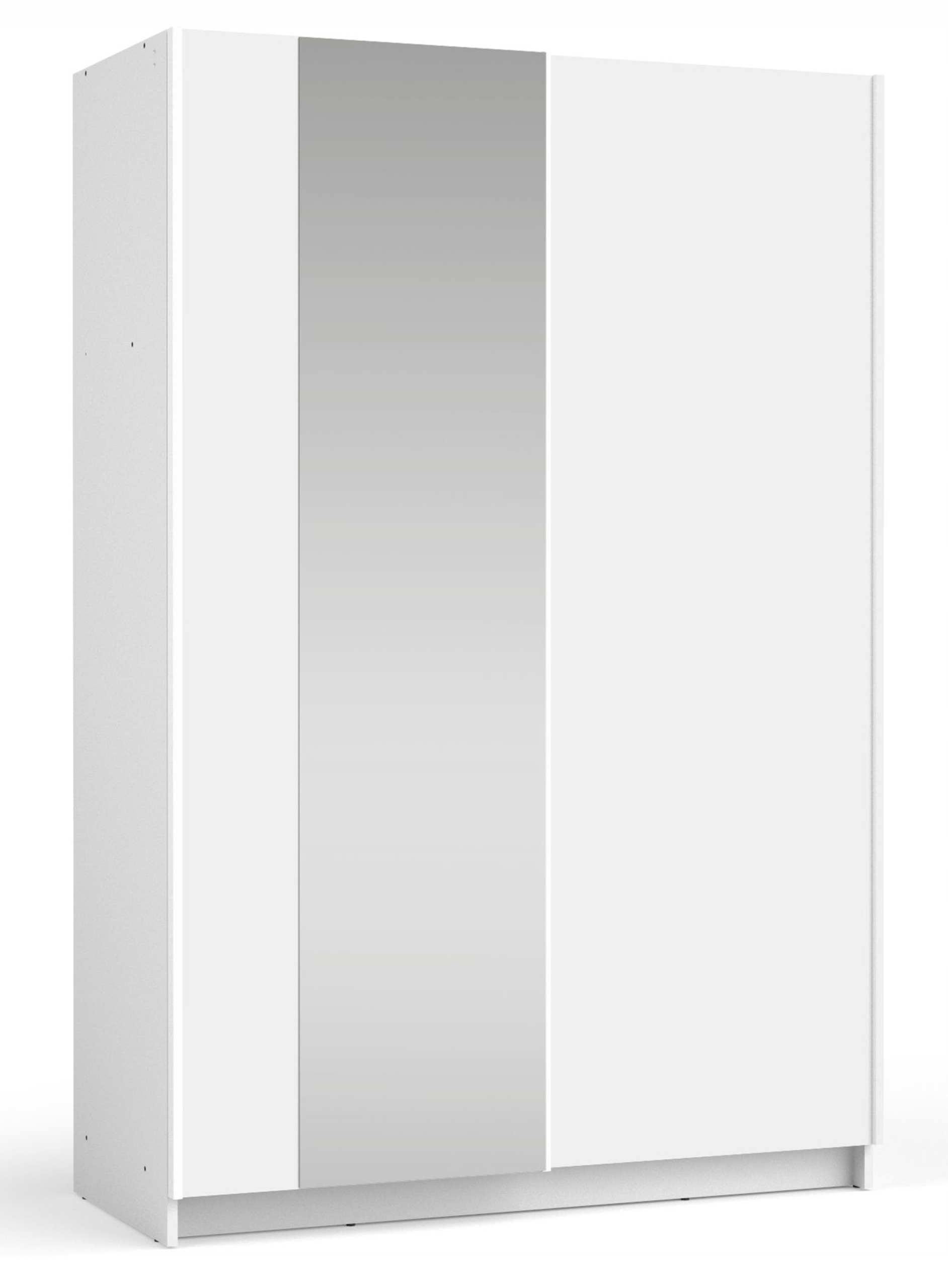 Skříň dvoudveřová se zrcadlem 120 cm, bílá