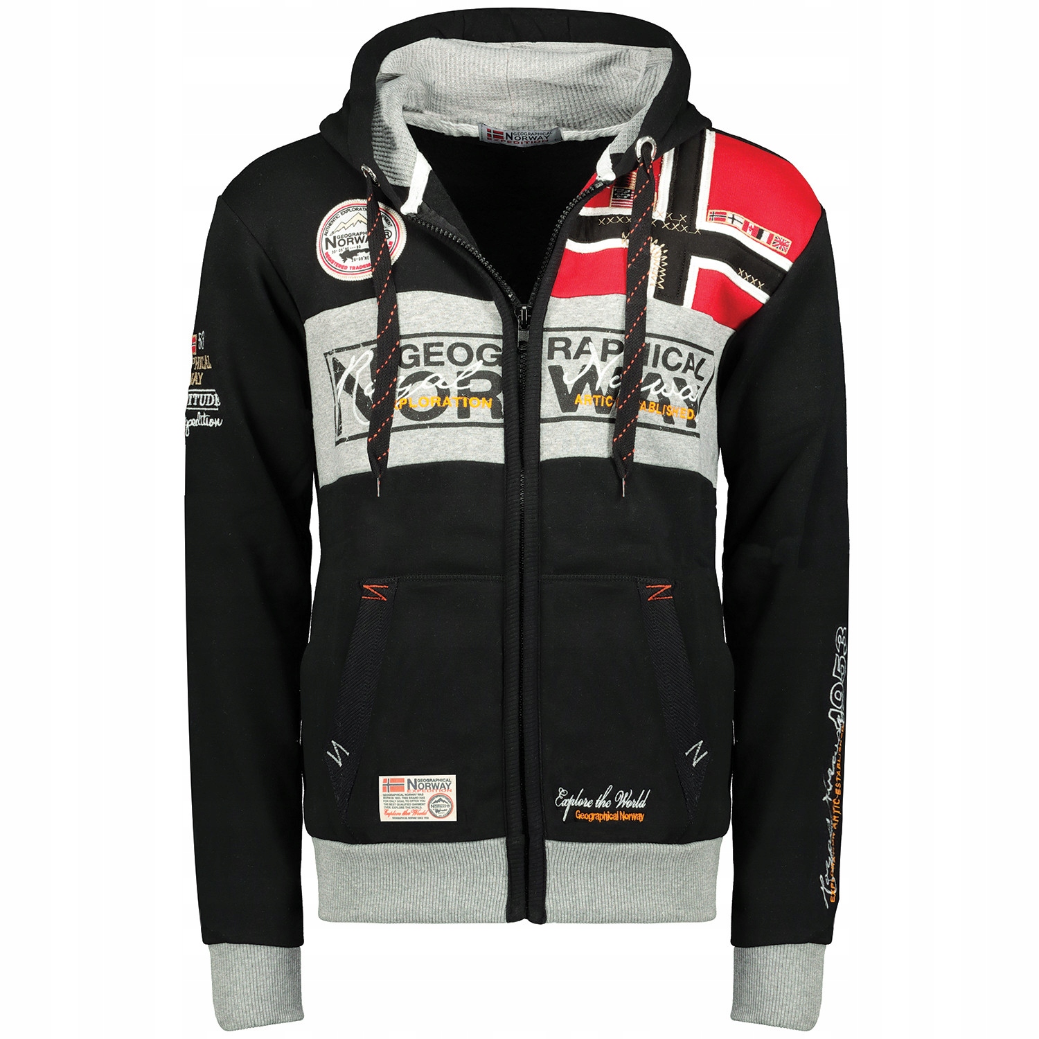 Geographical Norway mikina pánská Flyer Men 100 nadměrná velikost 3XL černá