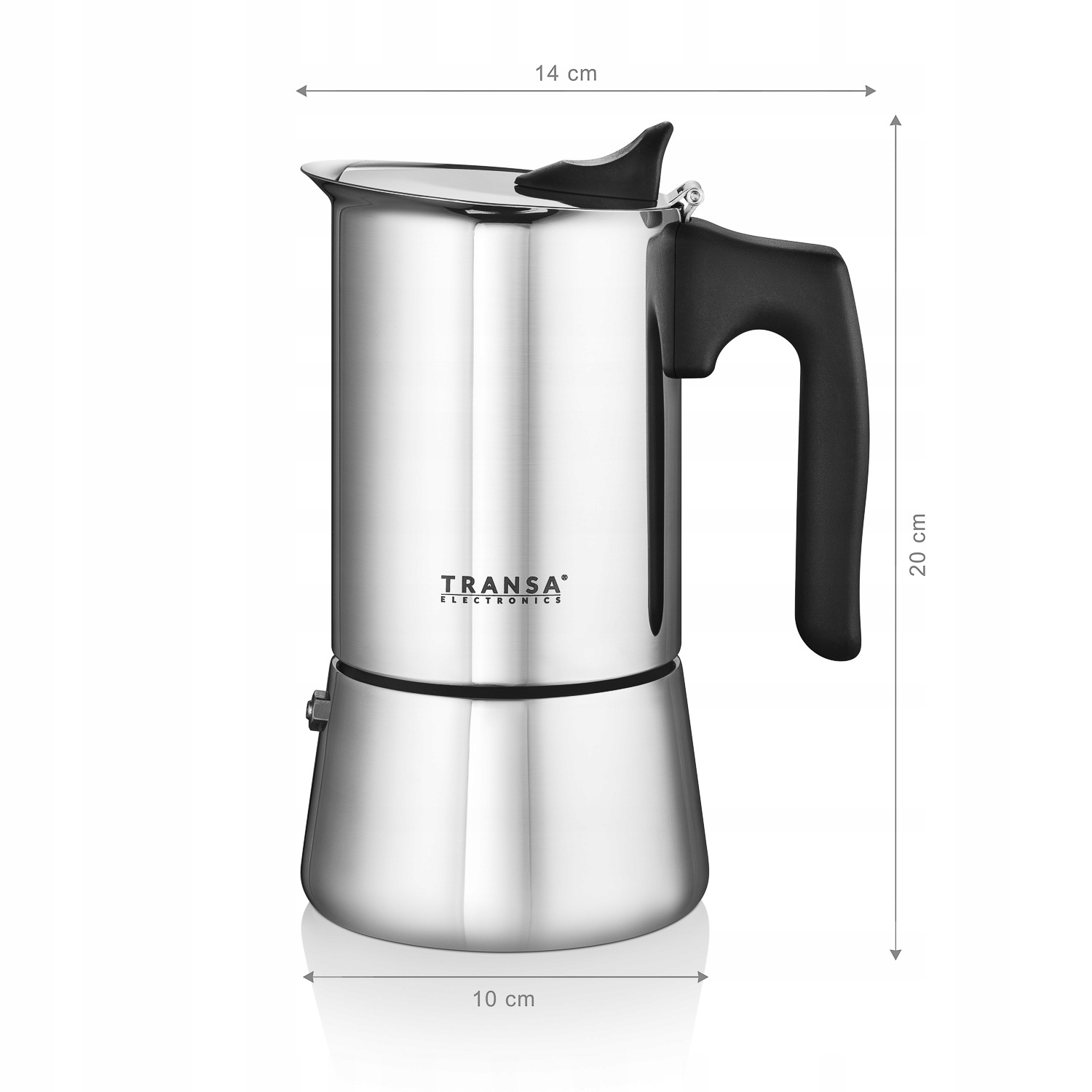 KAWIARKA ZAPARZACZ DO KAWY STAL NIERDZEWNA 6 FILIŻANEK KAWY TRANSA 300ml Linia Caffè 6 Tz