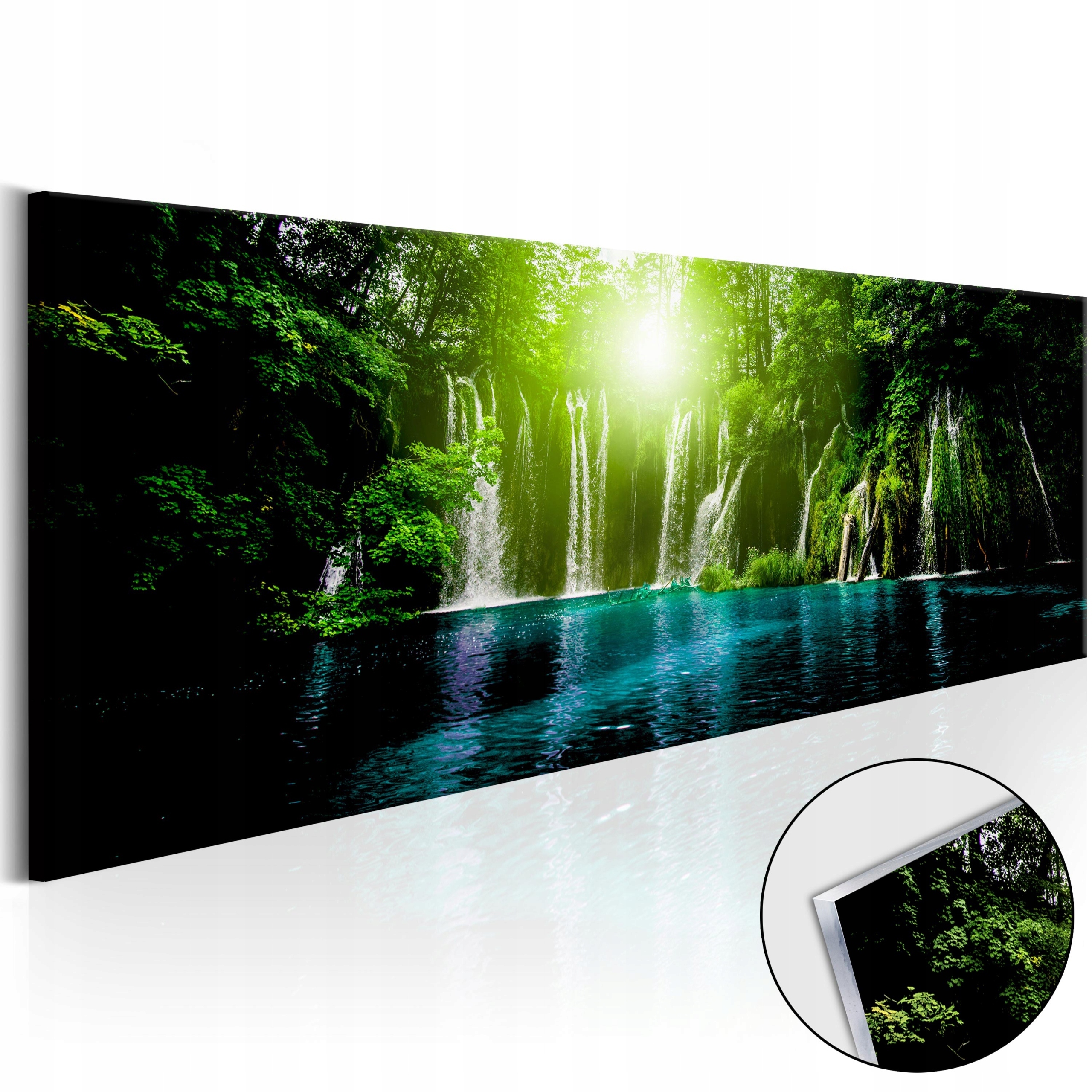 Obraz Na Akrylovém Skle Modré Jezero Vodopád Krajina Les 3D 135x45