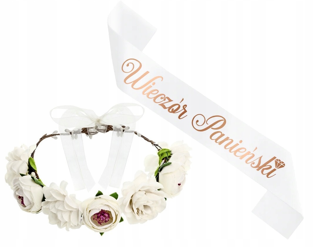 

Szarfa Wianek Wieczór Panieński Bride to be Zestaw
