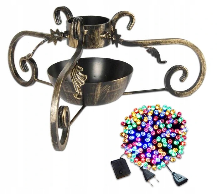 STOJAK POD CHOINKĘ ZESTAW LAMPKI 500 LED