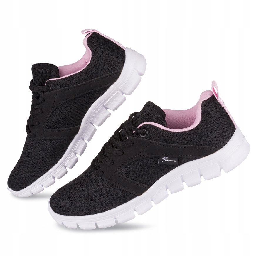 DAMSKIE BUTY SPORTOWE DO ZUMBY FITNESSU CZARNE RÓŻ Rozmiar 40