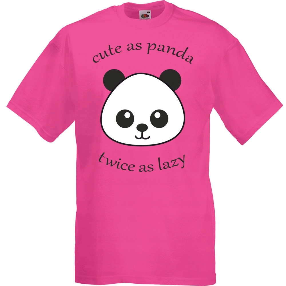 

Koszulka zabawna panda prezent S fuksja