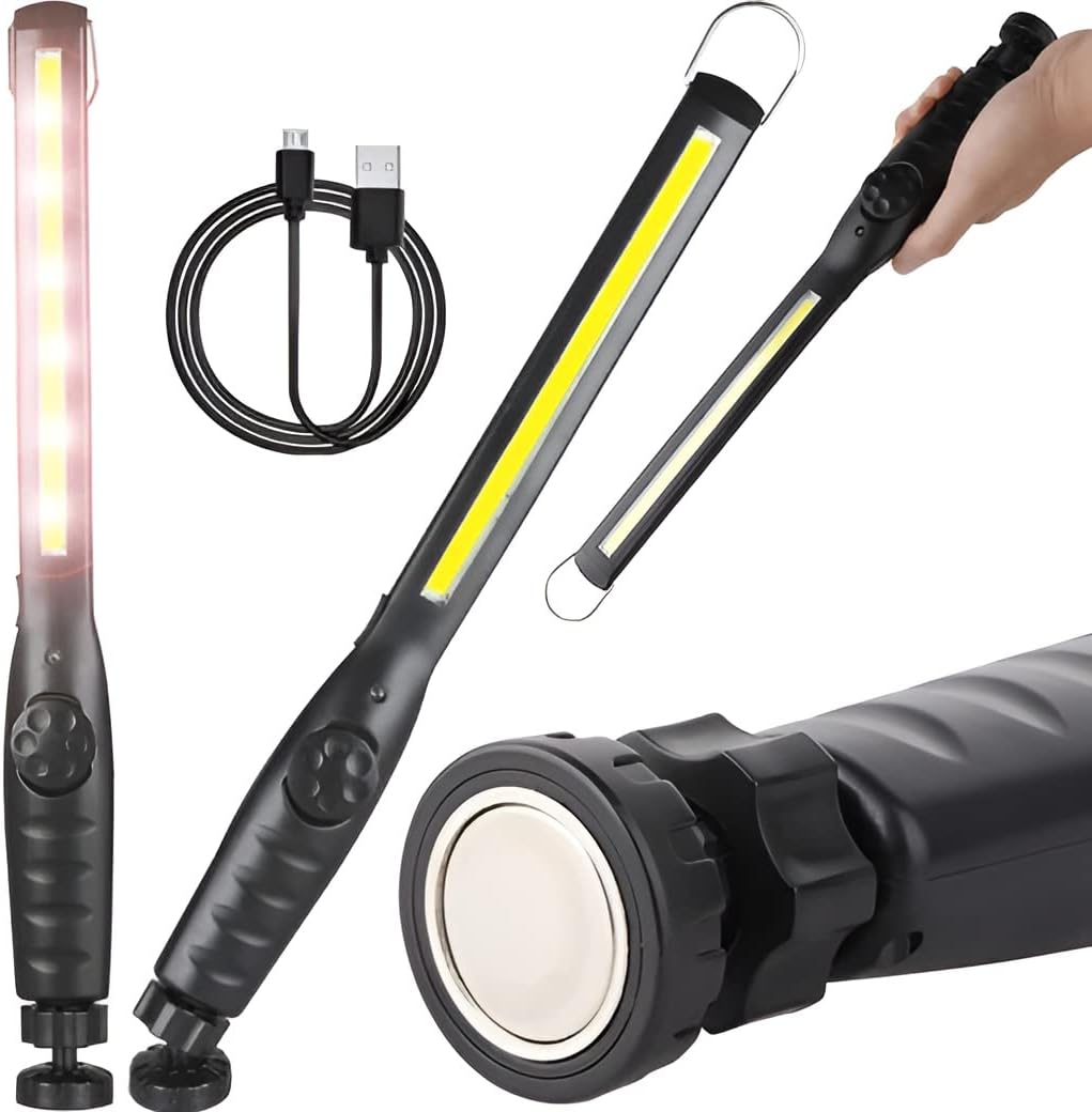 Akumulátorová pracovní Led lampa Cob 8W s magnetickým klipem