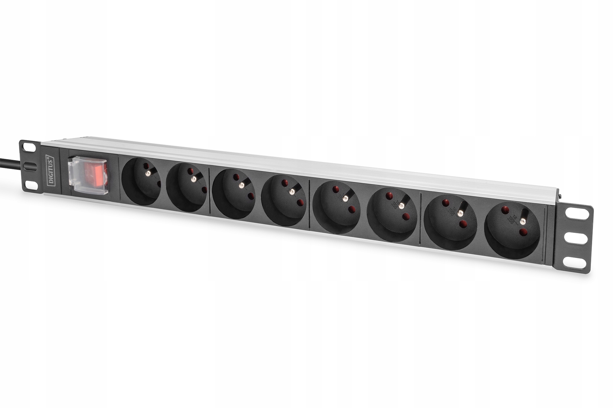 Digitus 1U Pdu aluminiowy 8x Cee 7/5 16A 4000W z wyłącznikiem