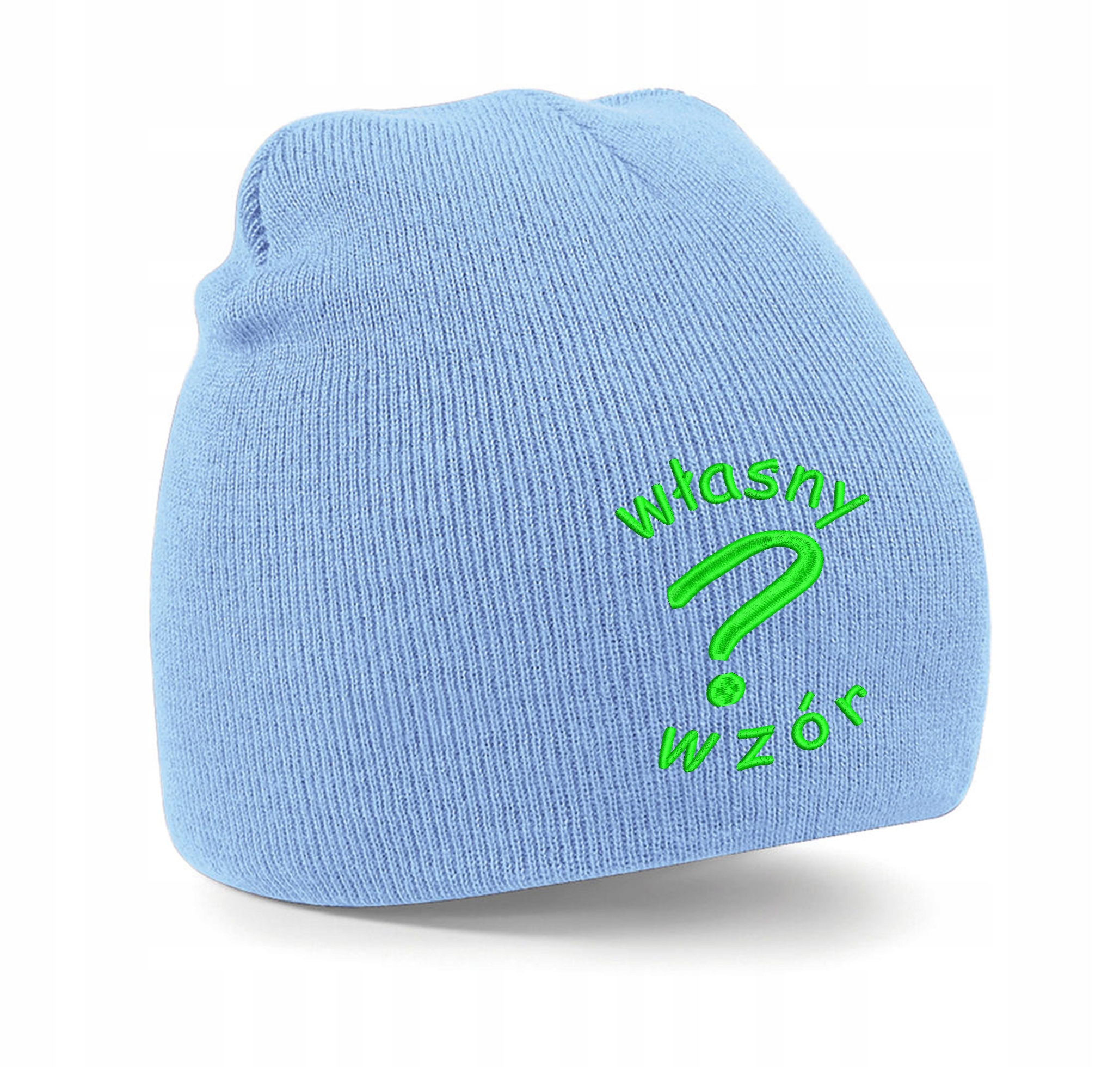 

Czapka zimowa z haftem własnego wzoru logo