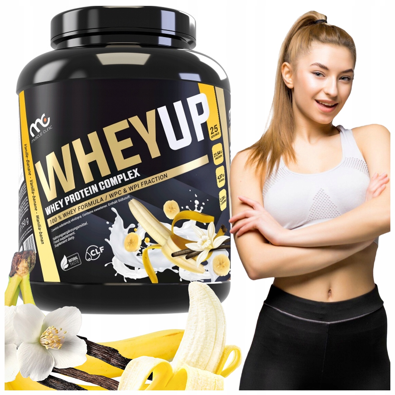 Protein koncentrát Muscle Clinic Whey Up 750 g Vanilka Banán