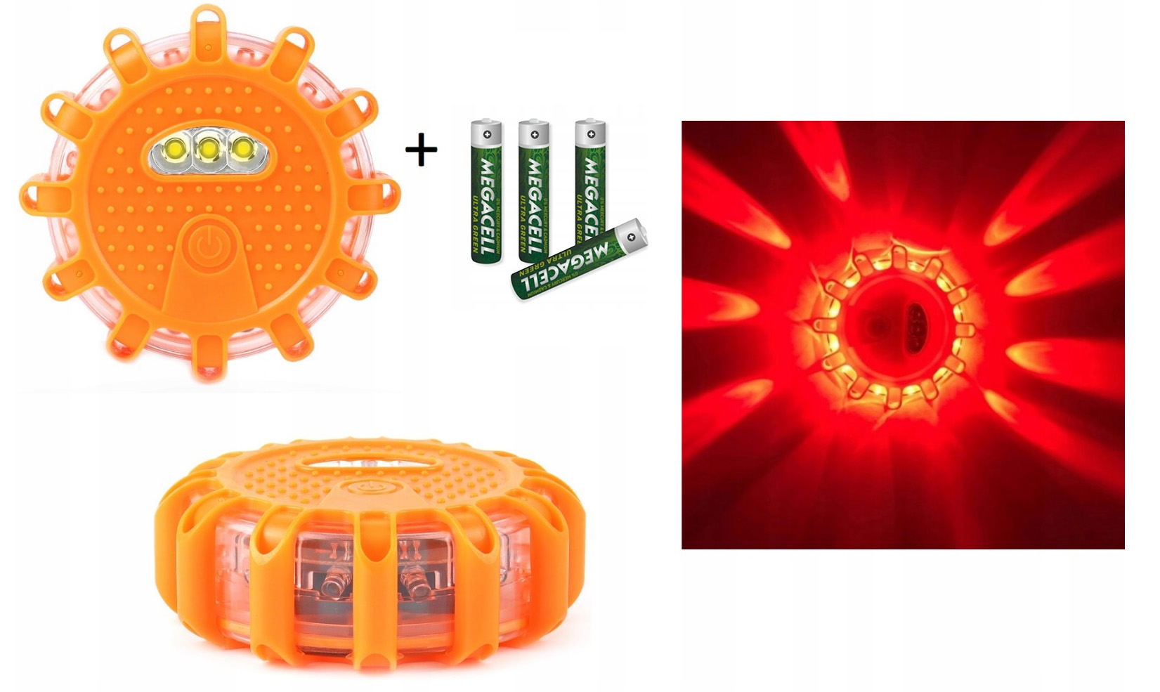 

Lampa ostrzegawcza błyskowa led kogut baterie