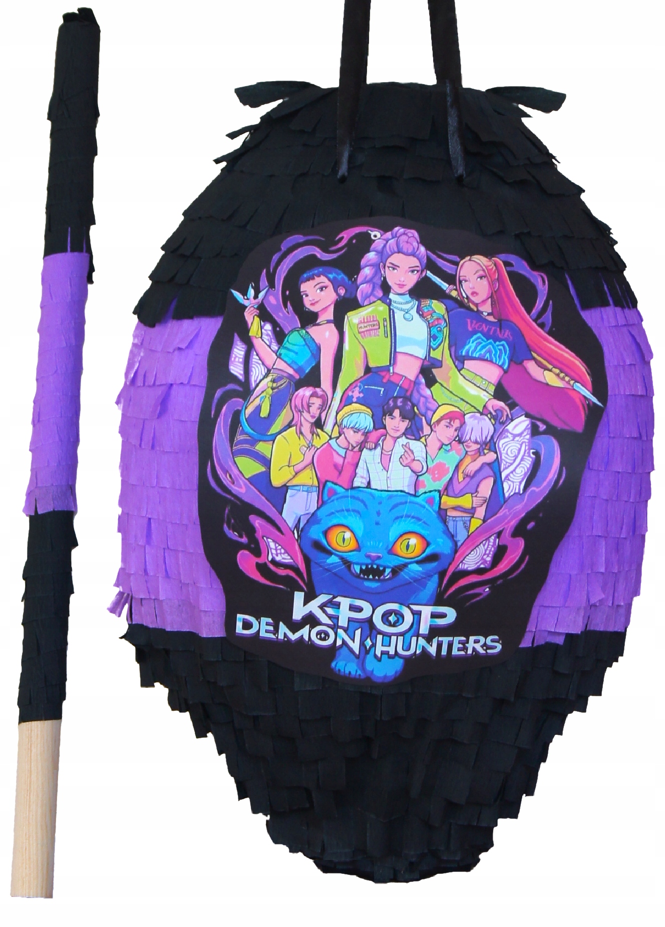 PINIATA KPop DEMON HUNTERS HUNTRIX RUMI DERPY IMPREZA na Urodziny XL + KIJ