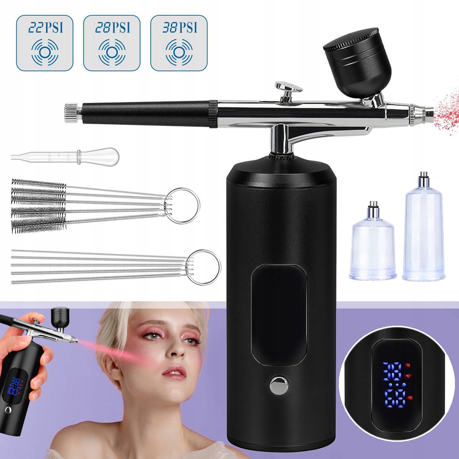 Sada Airbrushů, Bezdrátová Sada Airbrushů, S Kompresorem Vzduchu